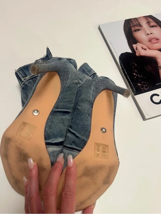 AZALEA WANG MORIAH DENIM STILETTO BOOTIE - Picture 6 of 6